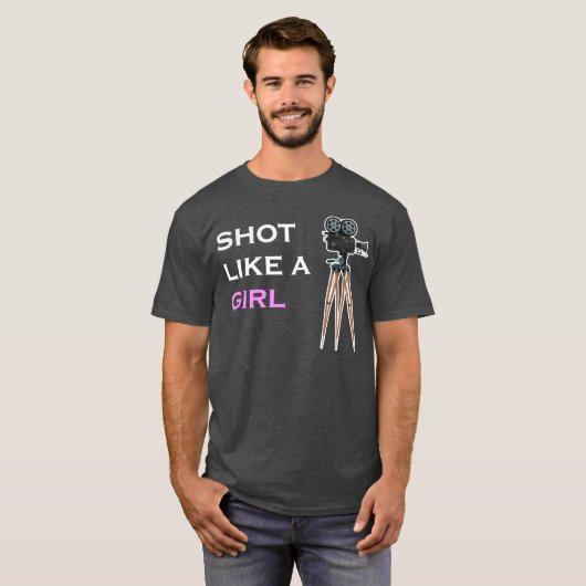 Shot like a Girl Filmmaker Female Movie Director b T-Shirt (Vorne ganz)