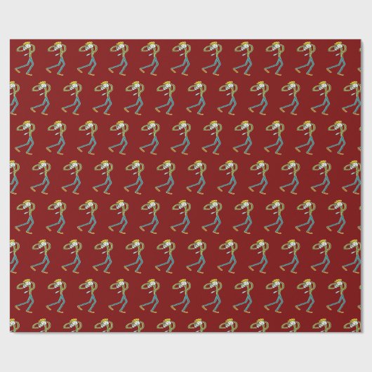 Shot Put Stickman Geschenkpapier (Flach)