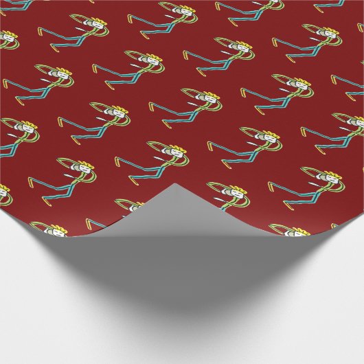 Shot Put Stickman Geschenkpapier (Ecke)