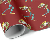 Shot Put Stickman Geschenkpapier (Rolleneckpunkt)