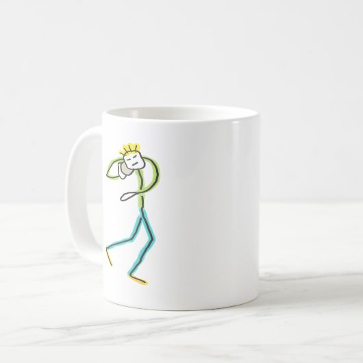 Shot Put Stickman Kaffeetasse (Vorderseite Links)