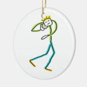 Shot Put Stickman Keramik Ornament (Links)