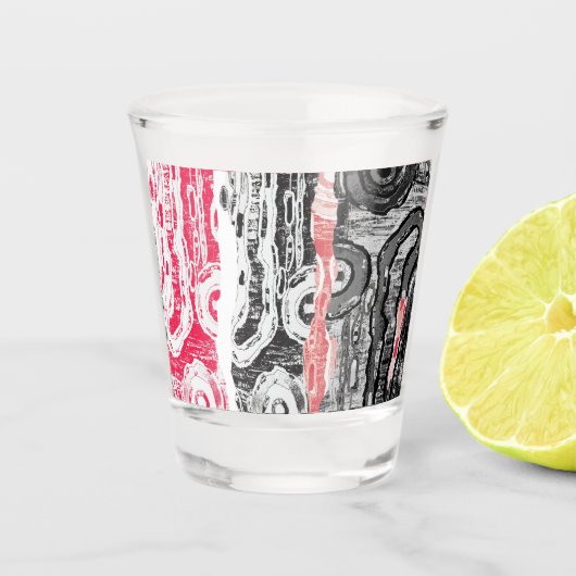 Shotglas – Abstrakte Landschaft Schnapsglas (Vorderseite)