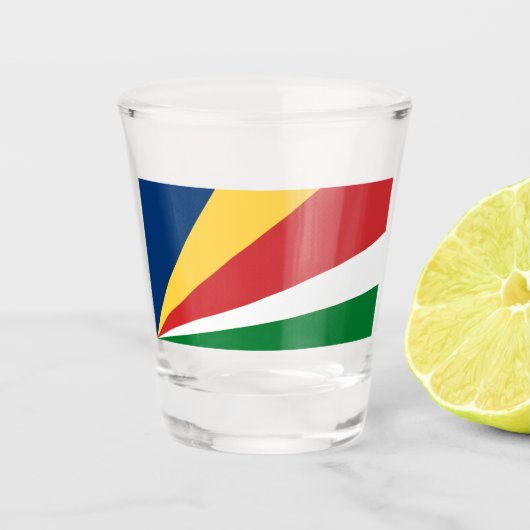 Shotglas mit den Farben der Seychellen Schnapsglas (Vorderseite)