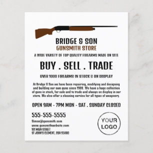 Shotgun Design, Gunsmith, Werbung in Verkaufsräume Flyer