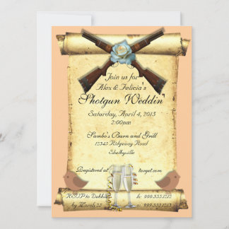 Shotgun-Hochzeit Einladungen in Soft Peach
