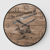 Shotgun Jagd Leben Woods Buck und Shotgun Große Wanduhr (Vorderseite)