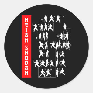 Shotokan Karate Heian Shodan Martial Arts Dojo Tra Runder Aufkleber