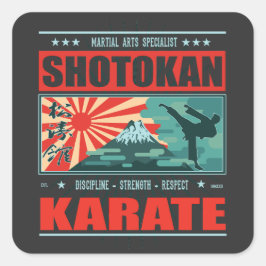 Shotokan Karate im Japan-Stil - Traditions Design Quadratischer Aufkleber