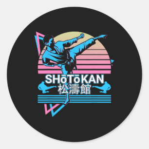 Shotokan Karate Japanische Kampfsportarten Retro 1 Runder Aufkleber