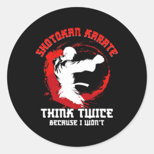 Shotokan Karate-Praktiker denken zweimal Shotokan Runder Aufkleber