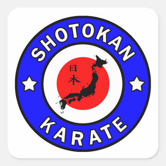 Shotokan Karate Quadratischer Aufkleber (Vorderseite)