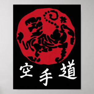 Shotokan Karate Rote Kampfkunst Taekwondo Black W Poster