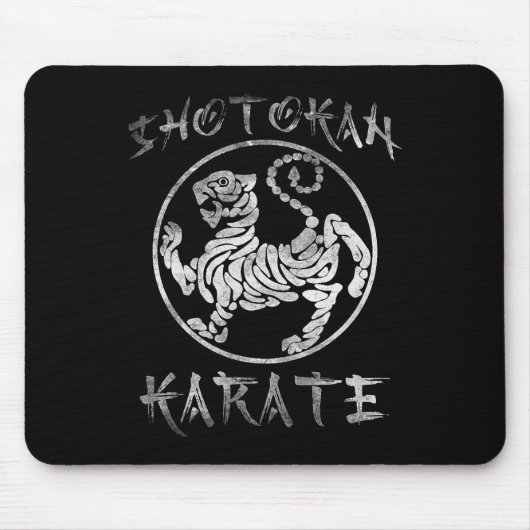 Shotokan Karate Symbol Tiger Dojo Training Kanji V Mousepad (Vorne)