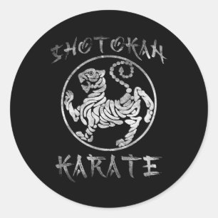 Shotokan Karate Symbol Tiger Dojo Training Kanji V Runder Aufkleber