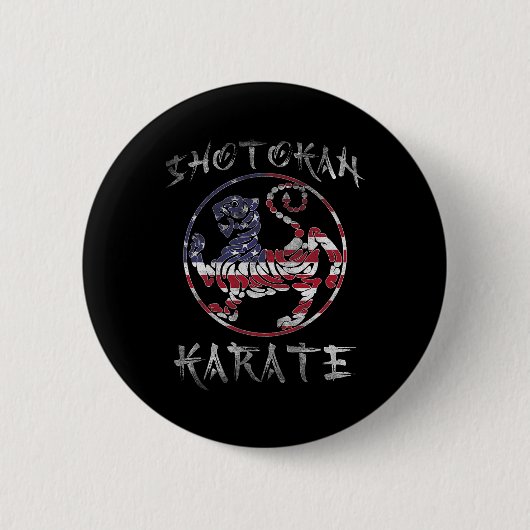 Shotokan Karate Tiger Symbol Usa Squad Kampfkunst Button (Vorderseite)