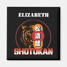 Shotokan Karate Tiger und japanisches Kanji Ihr Na