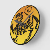 Shotokan Tiger - Gold Runde Wanduhr (Winkel)