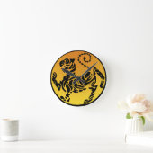 Shotokan Tiger - Gold Runde Wanduhr (Zuhause)