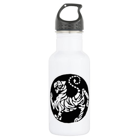 SHOTOKAN TIGER SCHWARZ UND WEISS EDELSTAHLFLASCHE (Vorderseite)