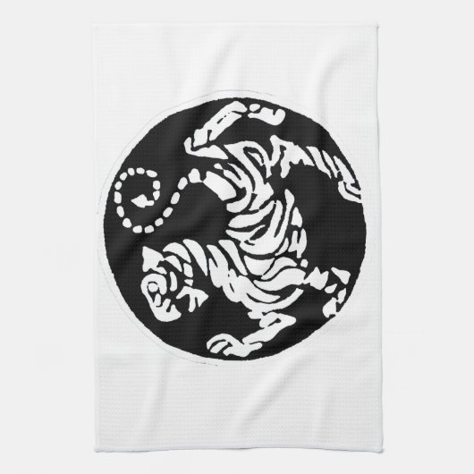 SHOTOKAN TIGER SCHWARZWEISS GESCHIRRTUCH (Vertikal)