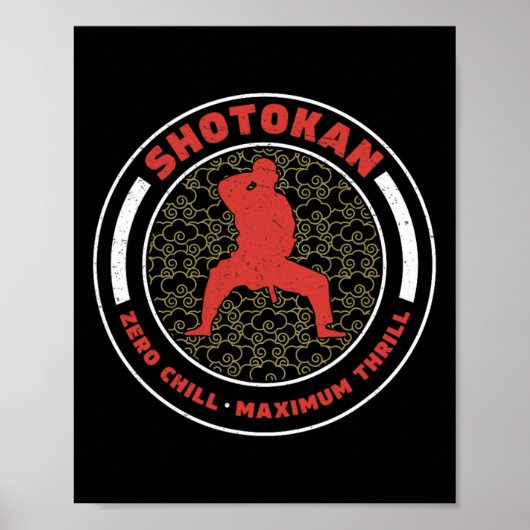 Shotokan Zero Chill Maximum Thrill Funny Shotokan Poster (Vorne)