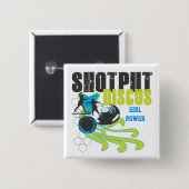Shotput und Discus - Mädchen-Powerknopf Button (Vorne & Hinten)