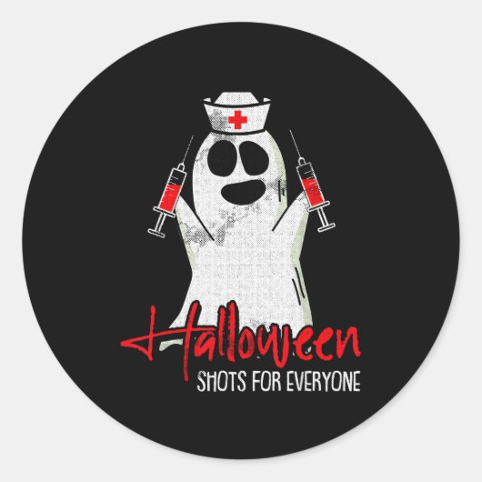 Shots For Everyone Lazy Halloween Costume Funny Gh Runder Aufkleber (Vorderseite)