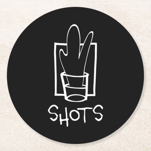 Shots Round Paper Untersetzer (Vorderseite)