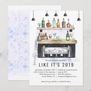 Shots & Shots   Wir wurden geimpft Party Einladung