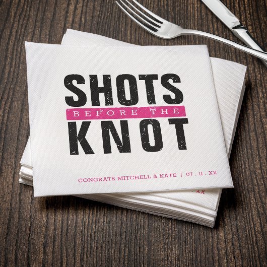 Shots vor dem Knoten Hot Pink Junggeselinnen-Absch Serviette