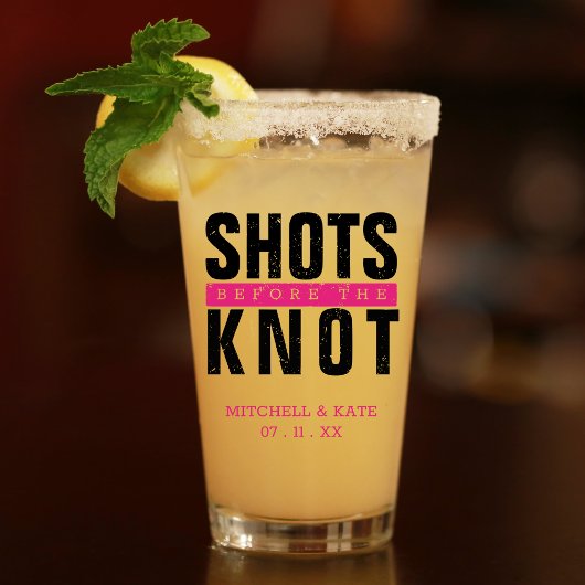 Shots vor dem Knoten Rosa Junggeselinnen-Abschied Glas