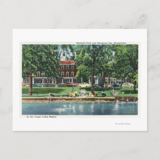 Shotwell Park-und Sherwood Gasthaus-Szene Postkarte (Vorderseite)
