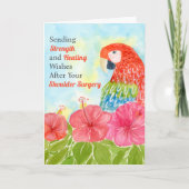 Shoulder Surgery Healing Scarlet Macaws, Hibiscus Karte (Vorderseite)