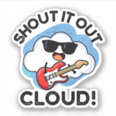 Shout Cloud Funny Music Puff Aufkleber (Vorderseite)