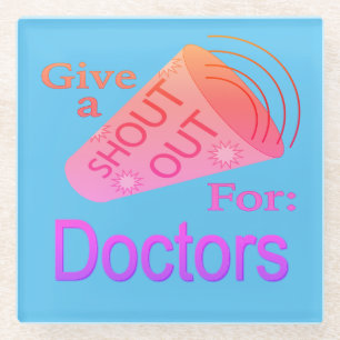 Shout for Doctors Glass Untersetzer