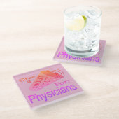 Shout for Physicians Glass Untersetzer (Schrägansicht)