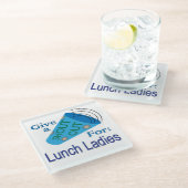 Shout für das Mittagessen Ladys Glasuntersetzer (Schrägansicht)