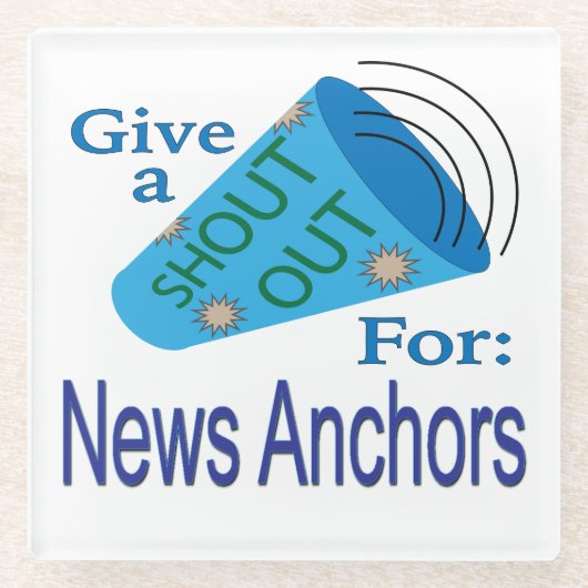 Shout für Nachrichtenankündigungen Glasuntersetzer (Vorderseite)