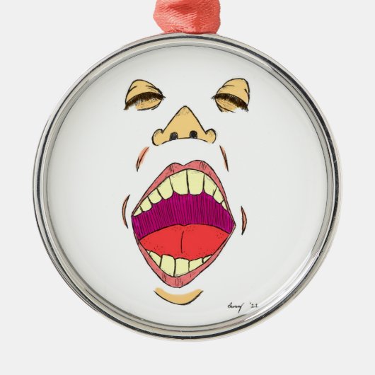 "Shout"-Ornament Silbernes Ornament (Vorne)