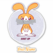 Shout Rabbit Funny Sarcastic Comic Design Aufkleber (Vorderseite)