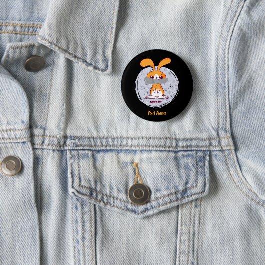 Shout Rabbit Funny Sarcastic Comic Design Button (Beispiel)