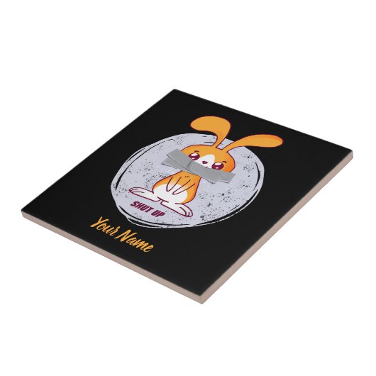 Shout Rabbit Funny Sarcastic Comic Design Fliese (Seite)