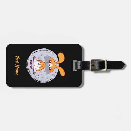 Shout Rabbit Funny Sarcastic Comic Design Gepäckanhänger (Vorderseite horizontal)