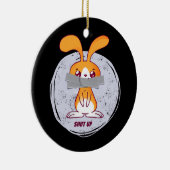 Shout Rabbit Funny Sarcastic Comic Design Keramik Ornament (Rechts)