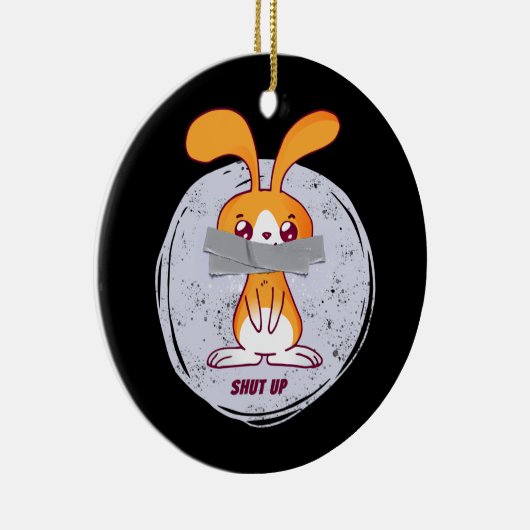 Shout Rabbit Funny Sarcastic Comic Design Keramik Ornament (Rechts)