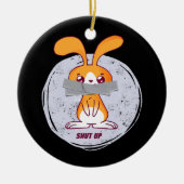 Shout Rabbit Funny Sarcastic Comic Design Keramik Ornament (Vorne)