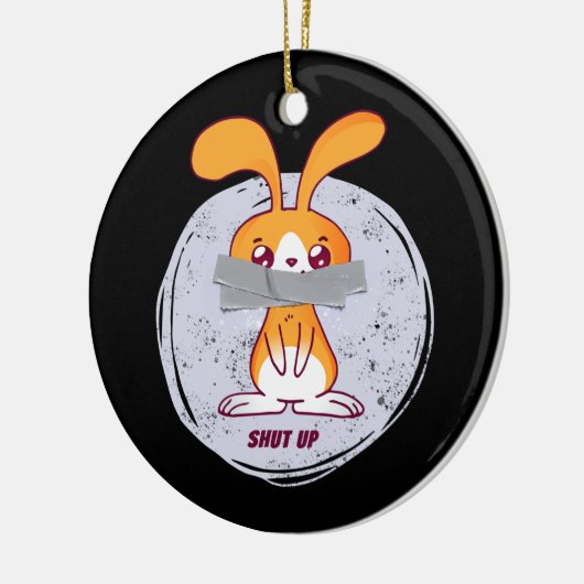 Shout Rabbit Funny Sarcastic Comic Design Keramik Ornament (Links)