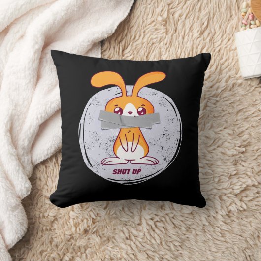 Shout Rabbit Funny Sarcastic Comic Design Kissen (Decke)