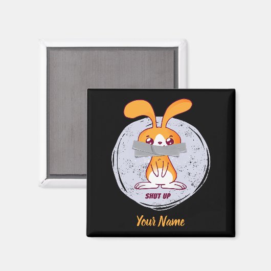 Shout Rabbit Funny Sarcastic Comic Design Magnet (Vorderseite/Rückseite)